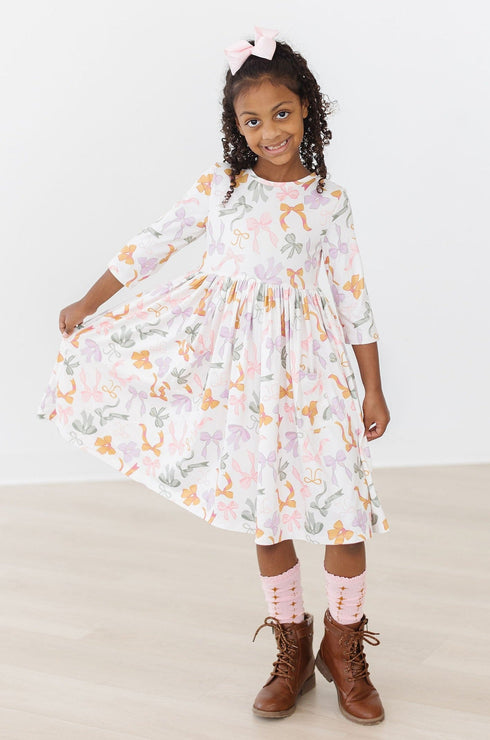 boho-bows-3-4-sleeve-pocket-twirl-dress Mila & Rose - Sophia's Style--4T--5