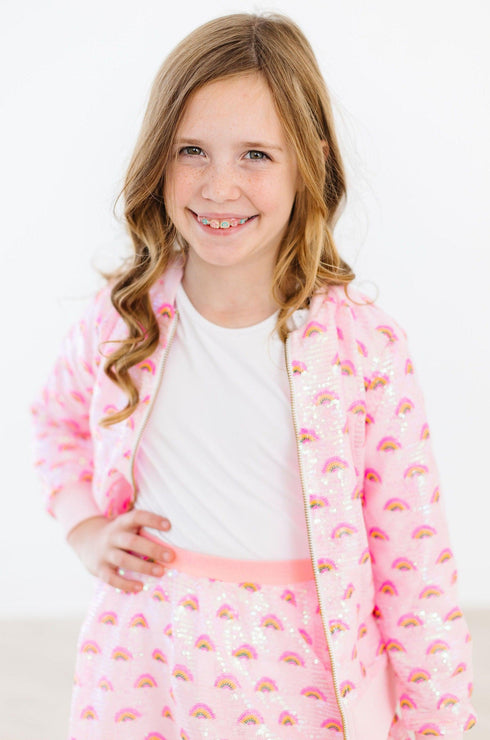 pink-rainbow-sequin-jacket Mila & Rose - Sophia's Style-Pink Rainbow Sequin Jacket-2T--1