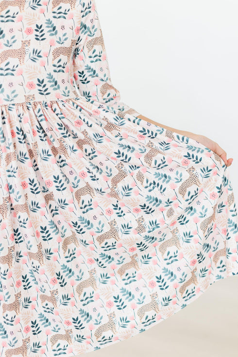 cheetah-girl-3-4-sleeve-pocket-twirl-dress Mila & Rose - Sophia's Style--3T--4