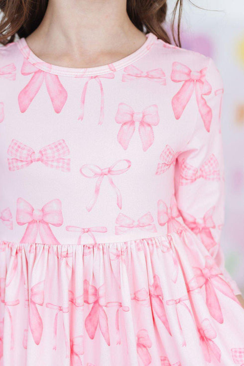 blushing-bows-3-4-sleeve-pocket-twirl-dress Mila & Rose - Sophia's Style--2T--3