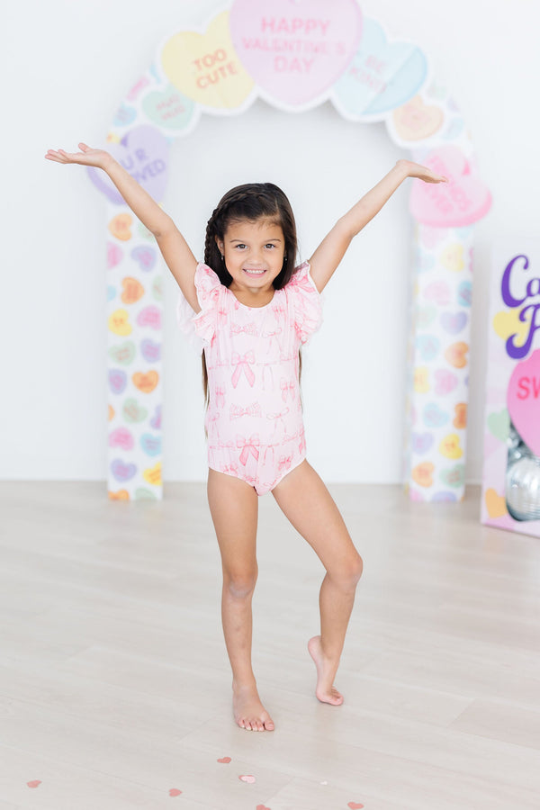 blushing-bows-s-s-flutter-sleeve-leotard Mila & Rose - Sophia's StyleFlutter Leotard S/S-1