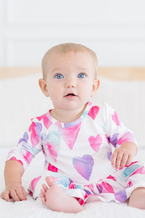 light-hearted-3-4-sleeve-twirl-bodysuit Mila & Rose at Sophia's Style-Light Hearted 3/4 Sleeve Twirl Bodysuit-0-3M-Twirl Bodysuit-1