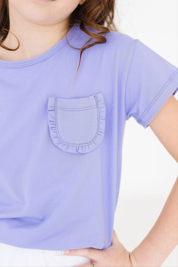 periwinkle-ruffle-pocket-tee Mila & Rose at Sophia's Style-Periwinkle Ruffle Pocket Tee-6-12M-Ruffle Pocket Tee-1