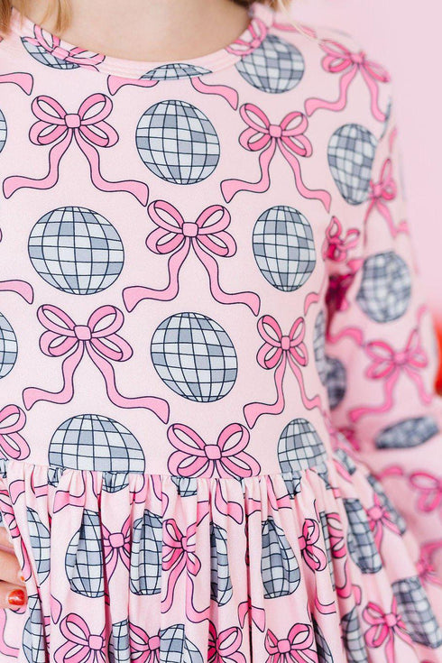 disco-bows-3-4-sleeve-pocket-twirl-dress Mila & Rose - Sophia's Style--2T--3