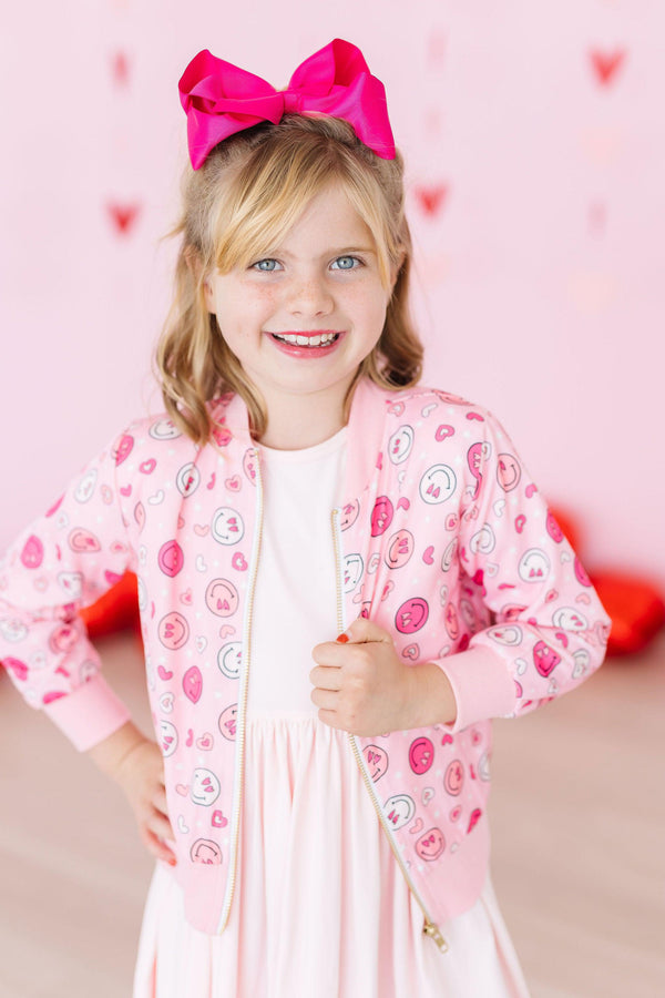 you-make-me-happy-satin-jacket Mila & Rose at Sophia's Style-You Make Me Happy Satin Jacket-2T-Satin Jacket-1