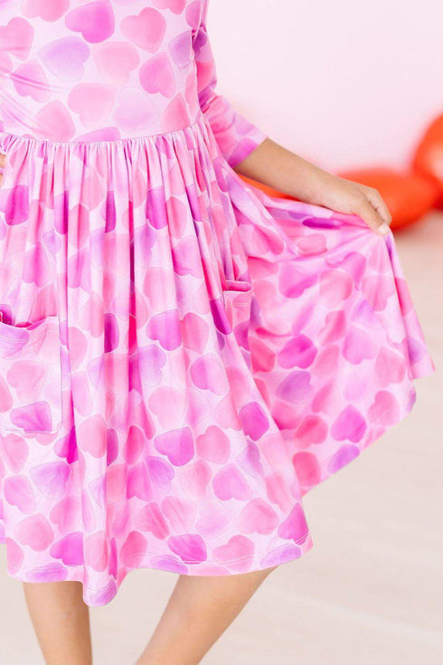 happy-heart-day-3-4-sleeve-pocket-twirl-dress Mila & Rose - Sophia's Style--3T--4