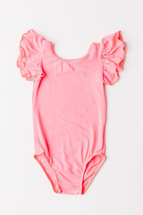 neon-pink-s-s-flutter-sleeve-leotard Mila & Rose at Sophia's Style--2T--3