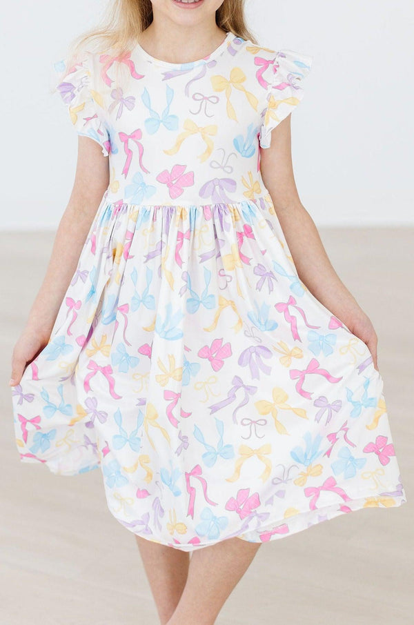 bow-tastic-flutter-sleeve-twirl-dress Mila &  Rose - Sophia's Style-Bow-tastic Flutter Sleeve Twirl Dress-6-12M--1