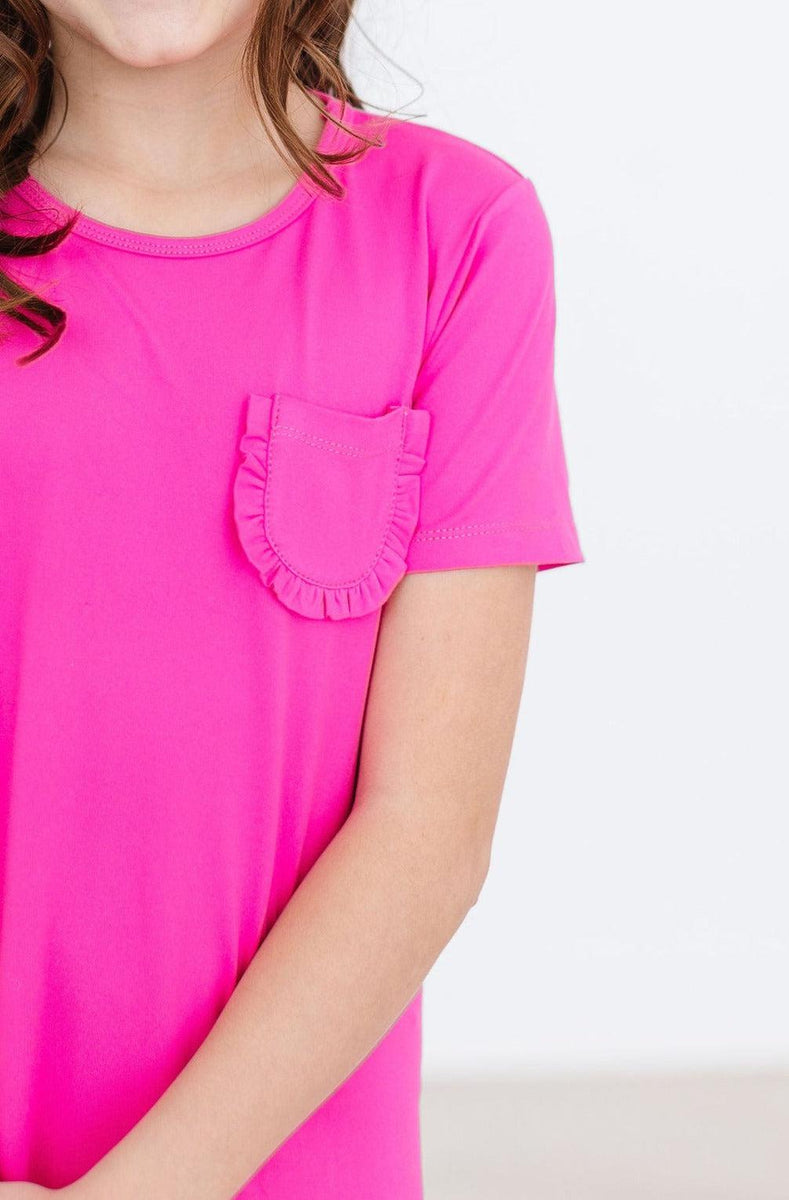 hot pink t shirt dress Mila & Rose T-Shirt Dress, 12-24M black multi