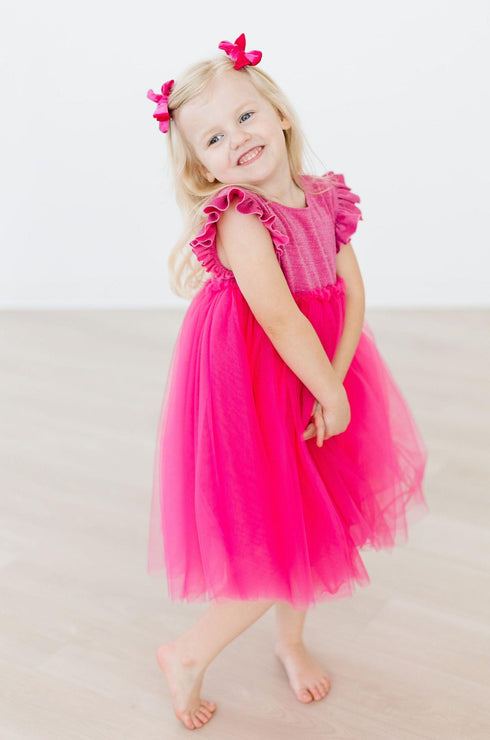 hot-pink-shimmer-tutu-dress Mila & Rose at Sophia's Style-Hot Pink Shimmer Tutu Dress-6-12M-Shimmer Tutu Dress-1
