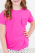 hot-pink-ruffle-pocket-tee Mila & Rose - Sophia's Style-Hot Pink Ruffle Pocket Tee-6-12M--1