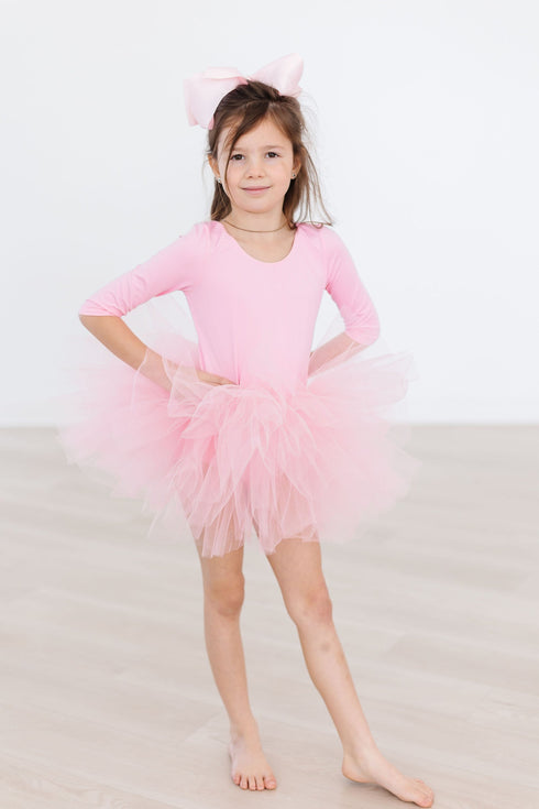 bubblegum-pink-3-4-tutu-leotard Mila & Rose - Sophia's Style-Bubblegum Pink 3/4 Tutu Leotard-6-12M--1