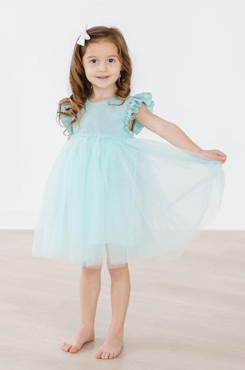 sage-shimmer-tutu-dress Mila & Rose - Sophia's Style-Sage Shimmer Tutu Dress-6-12M--1