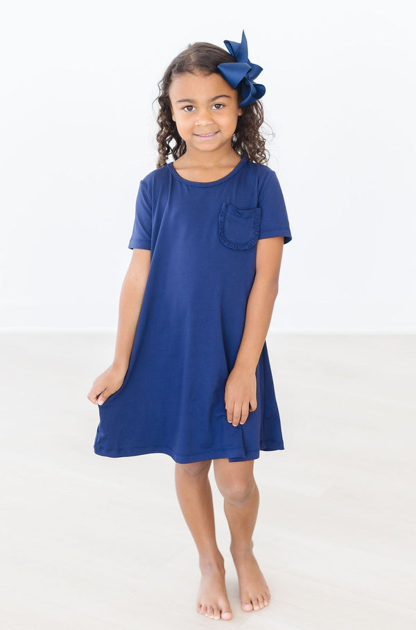 navy-t-shirt-dress Mila & Rose - Sophia's Style-Navy T-Shirt Dress-6-12M--1