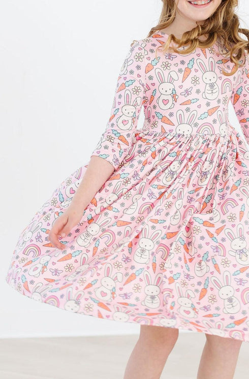 springtime-bunnies-3-4-sleeve-pocket-twirl-dress Mila & Rose - Sophia's Style--45846--7