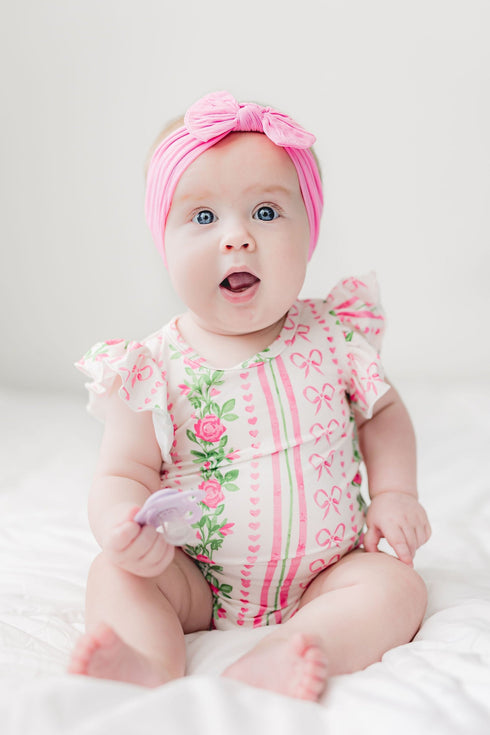 rosebud-bows-s-s-flutter-bodysuit Mila & Rose - Sophia's StyleFlutter Bodysuit S/S-1