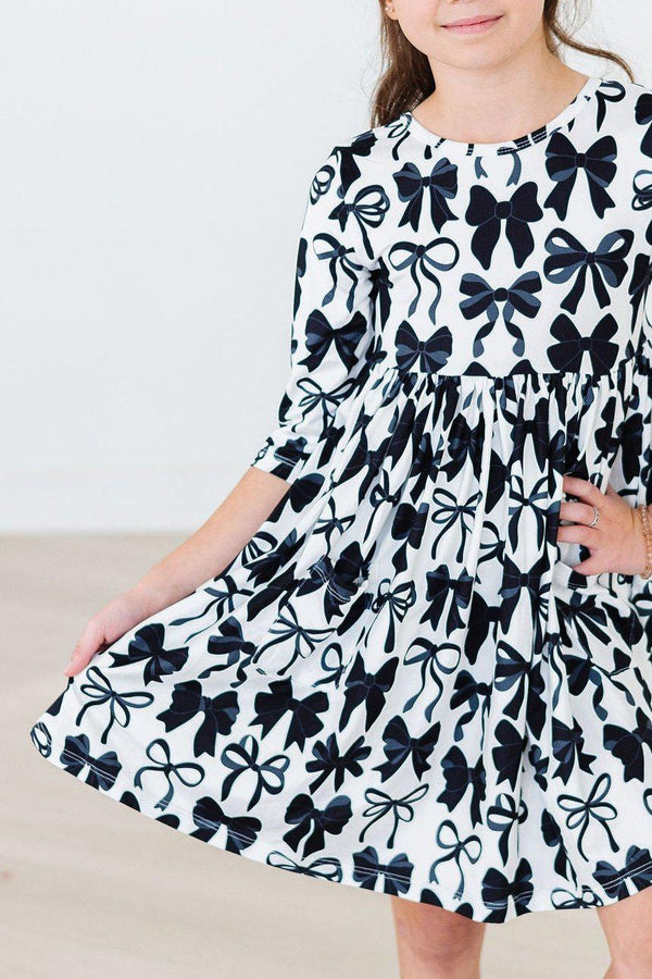 perfectly-tied-3-4-sleeve-pocket-twirl-dress Mila &  Rose - Sophia's Style-Perfectly Tied 3/4 Sleeve Pocket Twirl Dress-6-12M--1