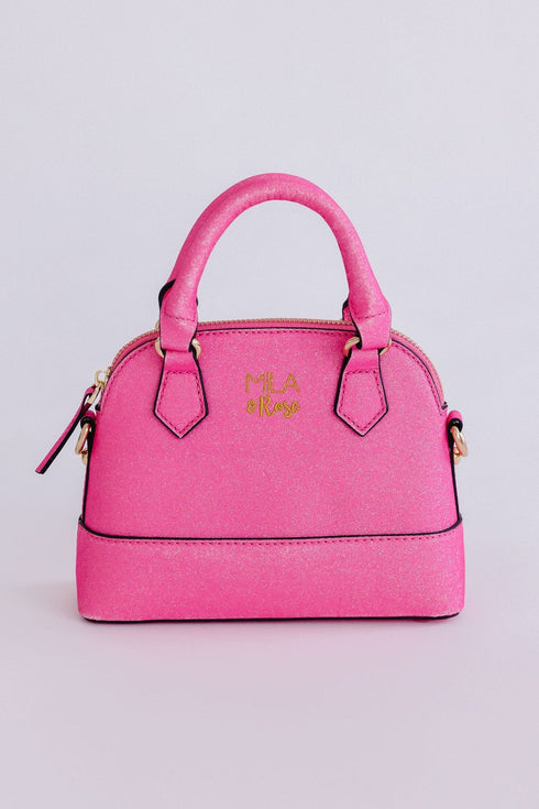 neon-pink-glitter-girls-crossbody-purse Mila & Rose - Sophia's Style-Neon Pink Glitter Girl's Crossbody Purse-Default Title--1