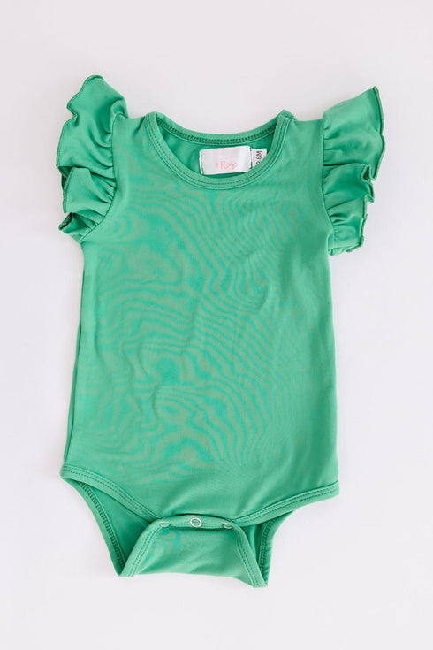 kelly-green-s-s-flutter-bodysuit Mila & Rose at Sophia's Style-Kelly Green S/S Flutter Bodysuit-0-3M-Flutter Bodysuit S/S-1