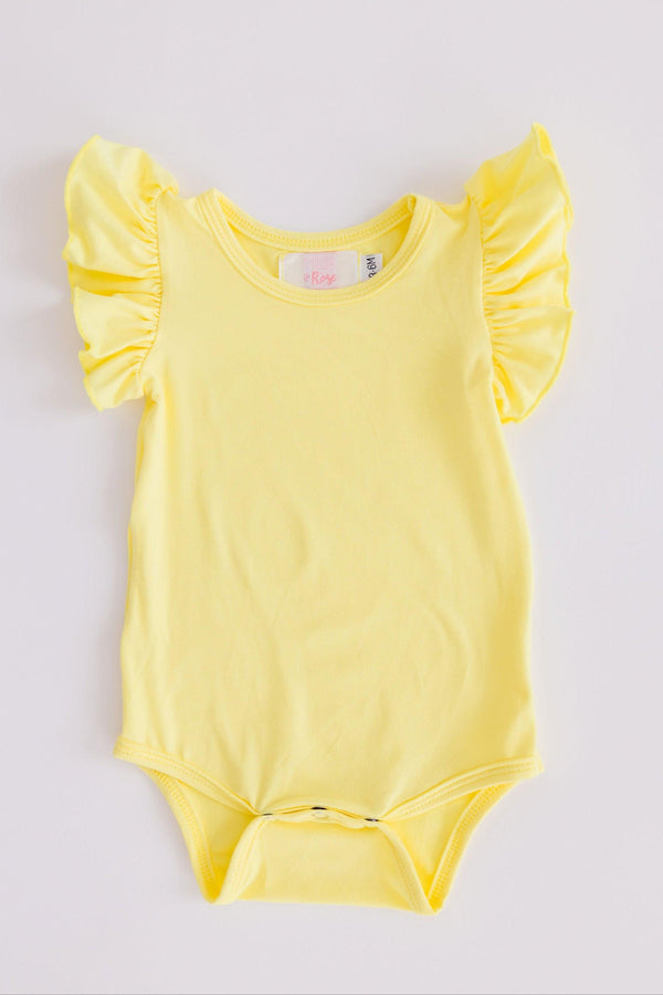 yellow-s-s-flutter-bodysuit Mila & Rose at Sophia's Style-Yellow S/S Flutter Bodysuit-0-3M-Flutter Bodysuit S/S-1