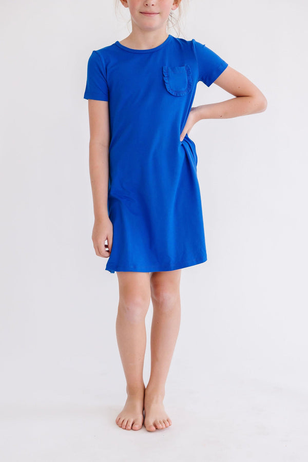 royal-blue-t-shirt-dress Mila & Rose at Sophia's Style-Royal Blue T-Shirt Dress-6-12M-T-Shirt Dress-1