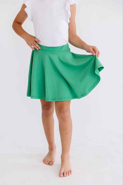 kelly-green-twirl-skort Mila & Rose at Sophia's Style-Kelly Green Twirl Skort-6-12M-Twirl Skort-1