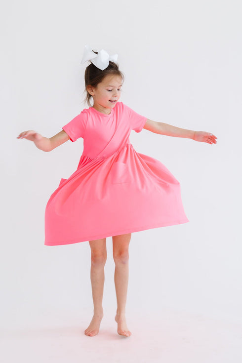 neon-pink-s-s-pocket-twirl-dress Mila & Rose at Sophia's Style--3T--4