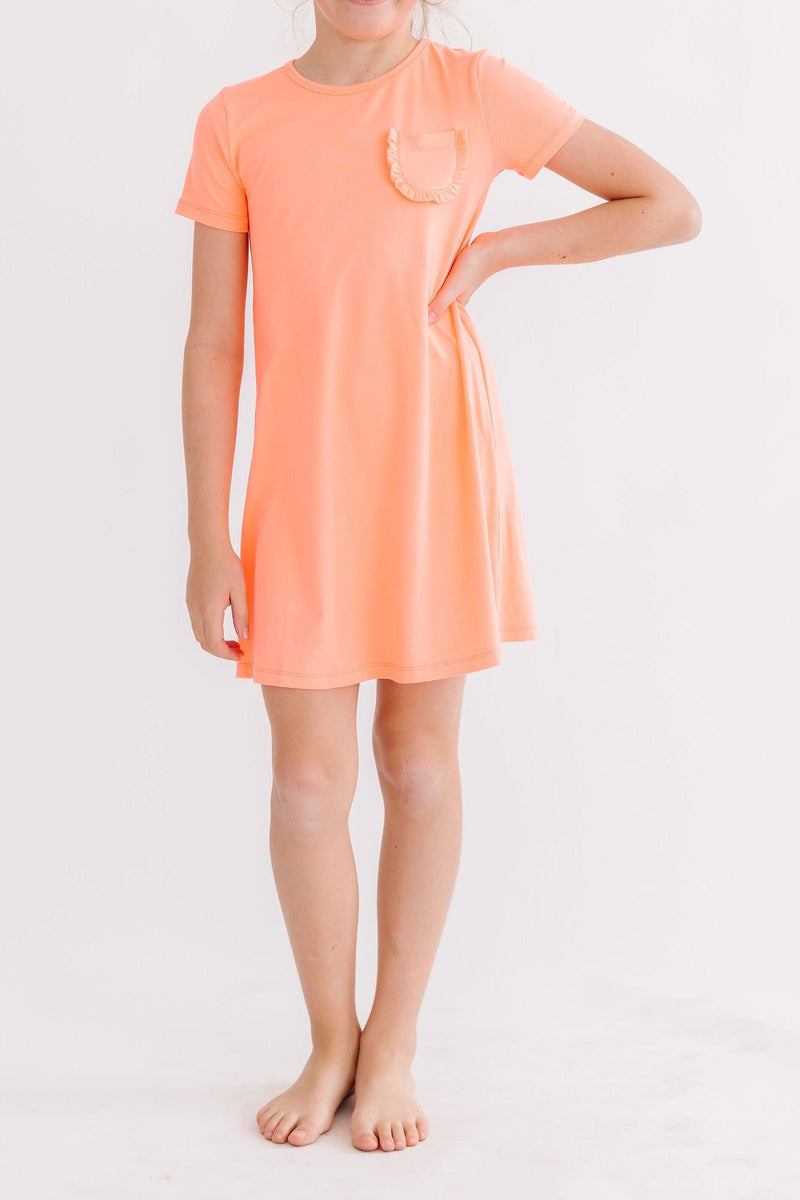 Neon Coral T-Shirt Dress 2T