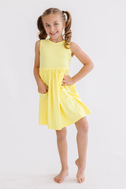 yellow-tank-pocket-twirl-dress Mila & Rose - Sophia's Style-Yellow Tank Pocket Twirl Dress-6-12M--1