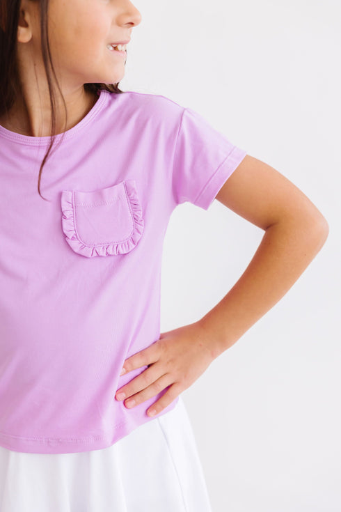 bright-lilac-ruffle-pocket-tee Mila & Rose at Sophia's Style-Bright Lilac Ruffle Pocket Tee-6-12M-Ruffle Pocket Tee-1