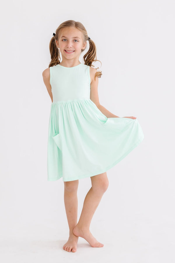 pastel-green-tank-pocket-twirl-dress Mila &  Rose - Sophia's Style-Pastel Green Tank Pocket Twirl Dress-6-12M--1