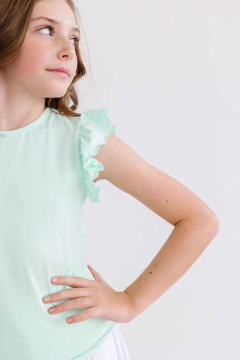 pastel-green-s-s-ruffle-tee Mila & Rose at Sophia's Style-Pastel Green S/S Ruffle Tee-6-12M-Ruffle Tee S/S-1