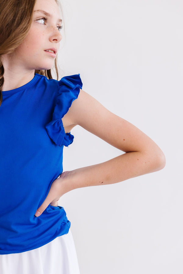 royal-blue-s-s-ruffle-tee Mila & Rose at Sophia's Style-Royal Blue S/S Ruffle Tee-6-12M-Ruffle Tee S/S-1