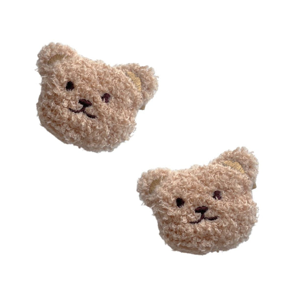 2pk-novelty-clips-teddy-oak Baby Bling Bows clips headbands - Sophia's Style2PK NOVELTY CLIPS-