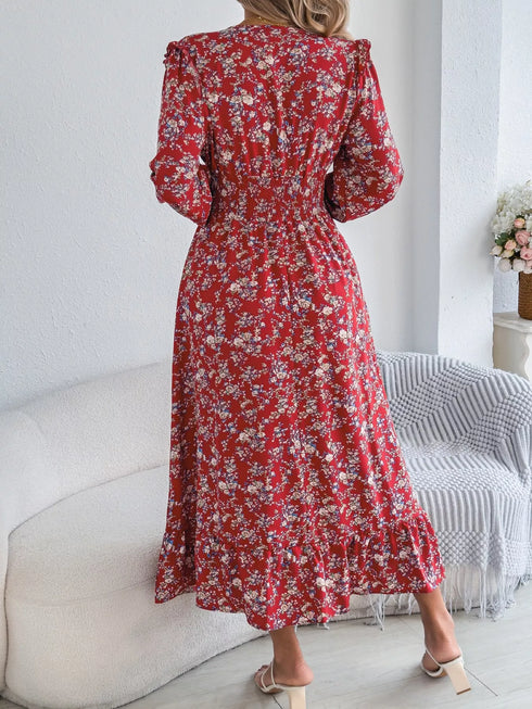 ruffled-floral-v-neck-flounce-sleeve-dress-OhSoStyled-Sophia's-Style-11