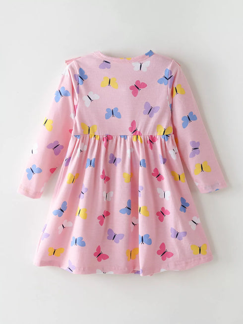 childrens-butterfly-print-ruffle-trim-long-sleeve-dress-ohso-kids-sophias-style-2