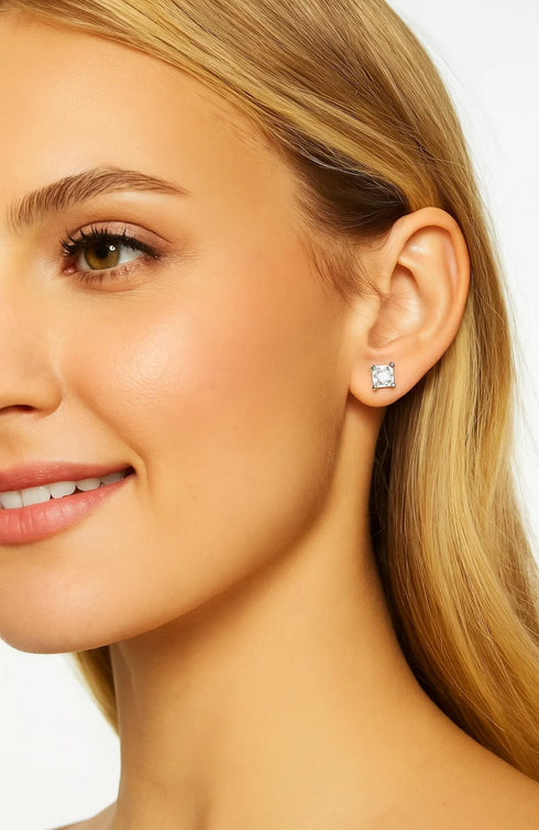 half-carat-princess-cut-cubic-zirconia-stud-earrings-Sophia's Style-4