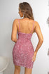 sequin-spaghetti-strap-slit-dress Sophia's Trends - Sophia's Style-Dusty Pink-S