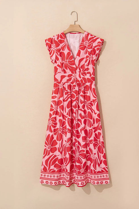floral-ruffled-v-neck-midi-dress-with-button-front-OhSoStyled-Sophia's-Style-3