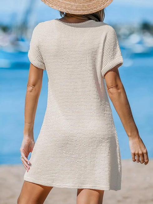 twisted-front-notched-short-sleeve-dress OhSoStyled at Sophia's Style-3