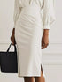 ruched-midi-shirt-dress-with-side-slit-OhSoStyled-Sophia's-Style-9