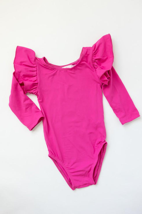 hot-pink-l-s-flutter-sleeve-leotard Mila & Rose - Sophia's Style--12-24M--2