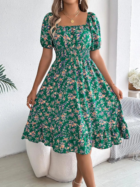 ruffled-hem-floral-puff-sleeve-dress OhSoStyled at Sophia's Style-10