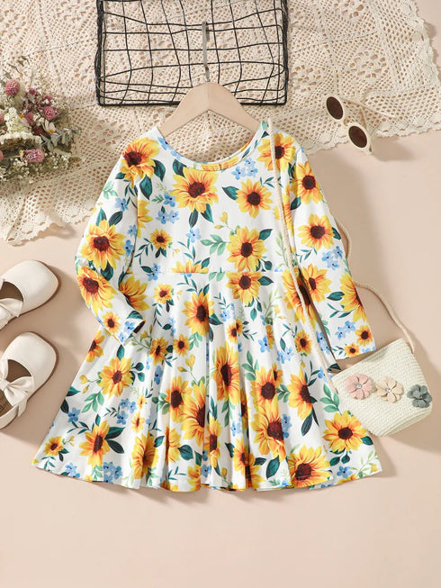 kids-sunflower-print-round-neck-long-sleeve-dress-ohso-kids-sophias-style-1