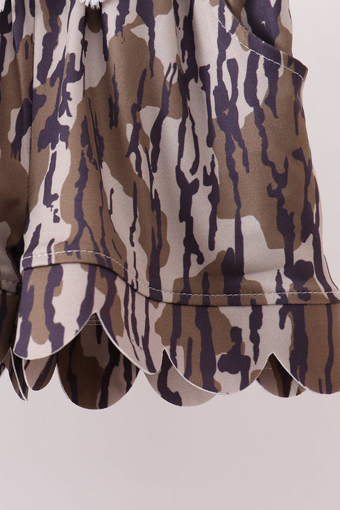 Camouflage scalloped mom&me shorts set