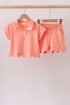 Coral Scalloped Polo Set