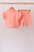 Coral Scalloped Polo Set