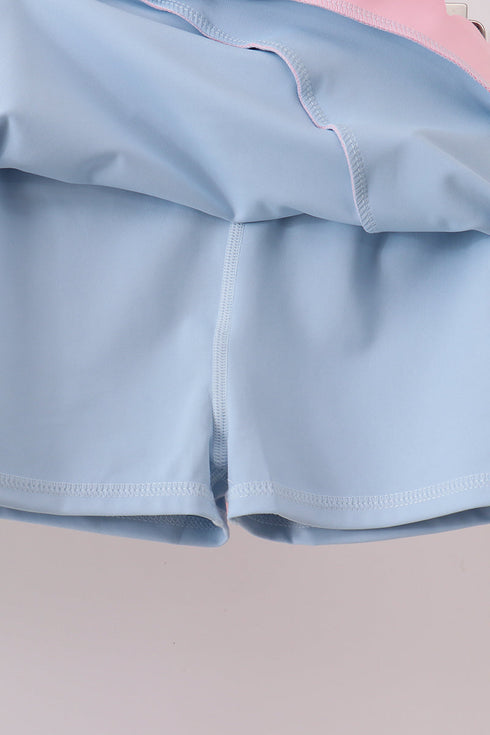 Blue Performance Scalloped Skorts Set
