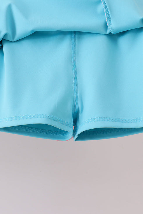 Blue Performance Scalloped Skorts Set