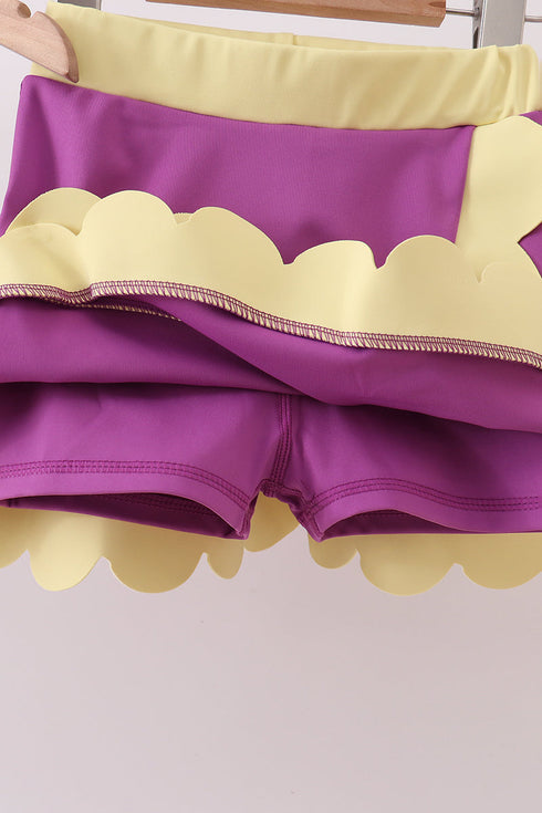 Purple Performance Scalloped Skorts Set